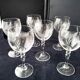 6 crystal wine glasses with a frosted design