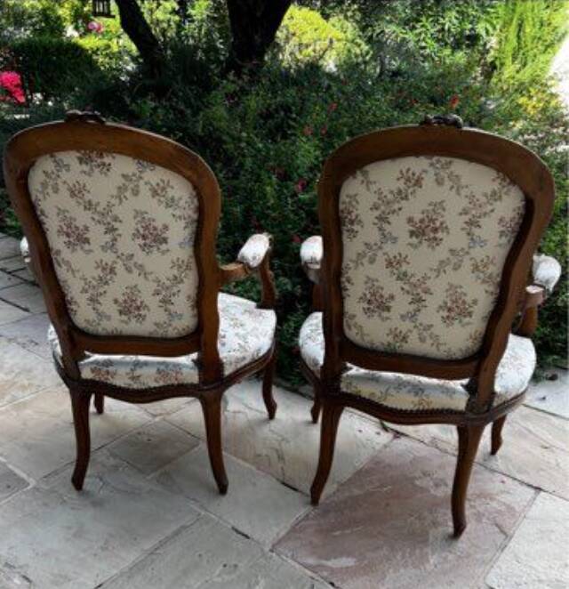 Pair of period Louis XV convertible armchairs