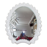 Miroir ovale en bois blanc décor ocean 59x71cm