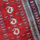 Tapis vintage ouzbek Boukhara fait main en laine – 126 x 195 cm – 1960s
