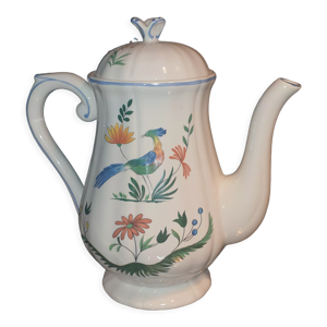 Cafetière gien décor oiseaux