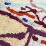 Moroccan Berber carpet Beni Ouarain ecru with colorful patterns 246x158cm