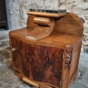 Table de chevet Art Déco française avec dessus en marbre, vers 1930