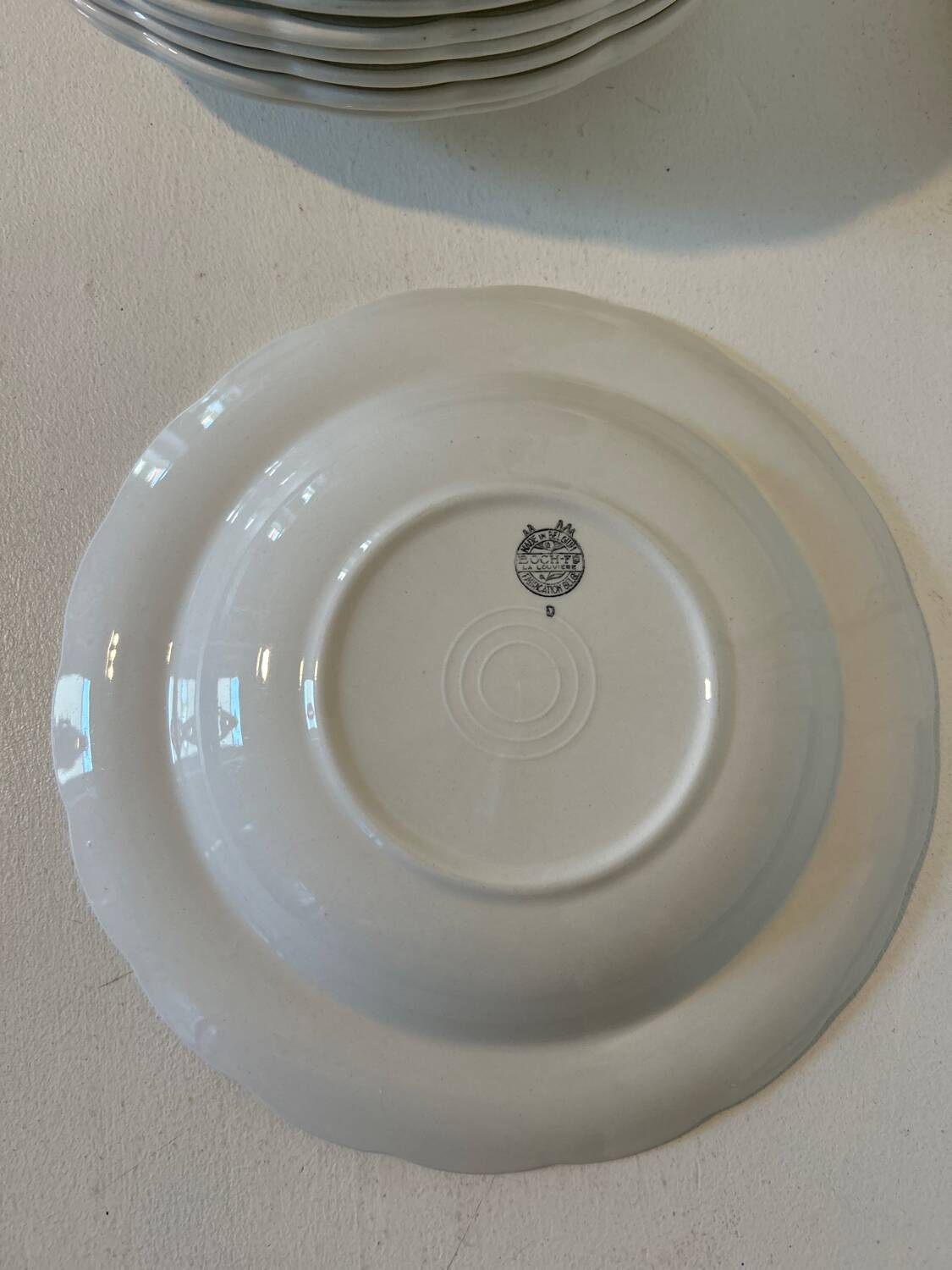 Set of 10 Boch La Louvière soup plates