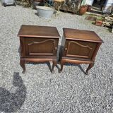 Pair of Louis XV style oak bedside tables