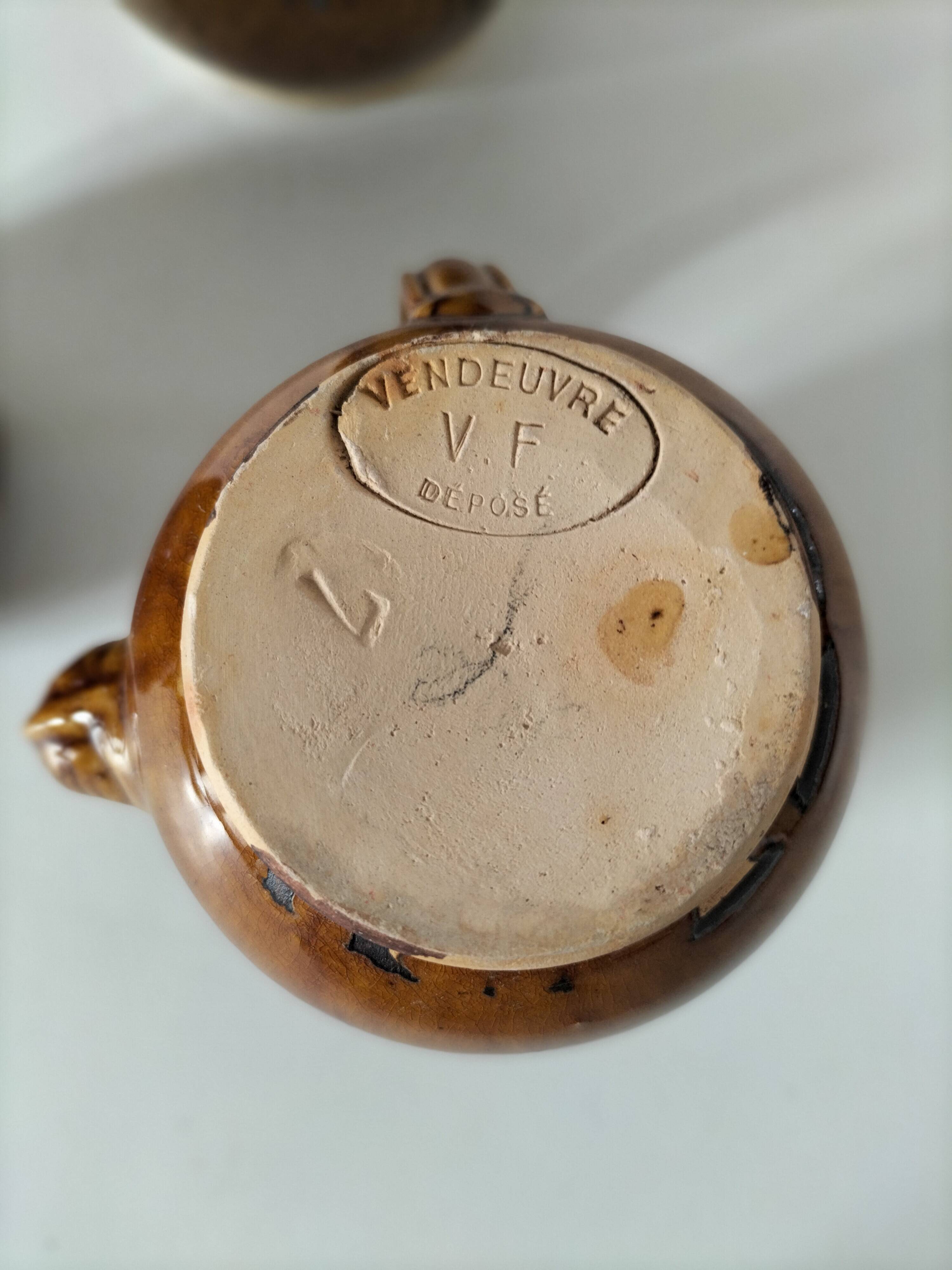 Set of three stoneware jugs from Vendeuvre Pottery – bistro charm