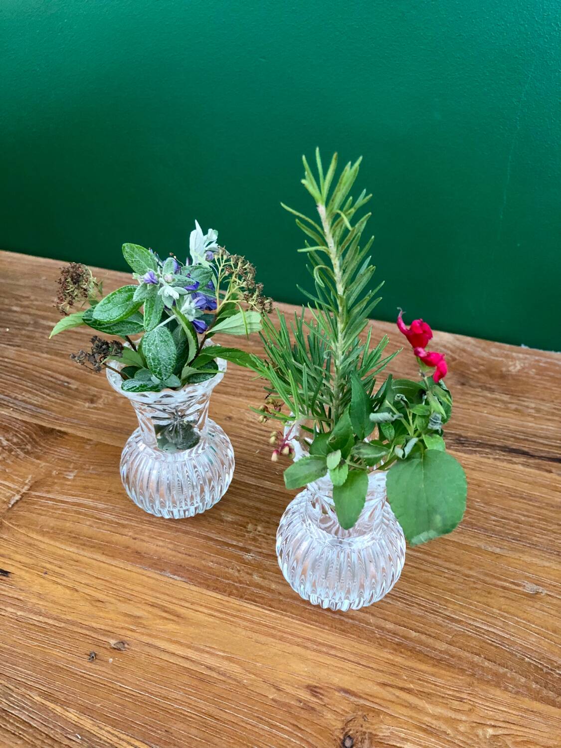 Small crystal vases