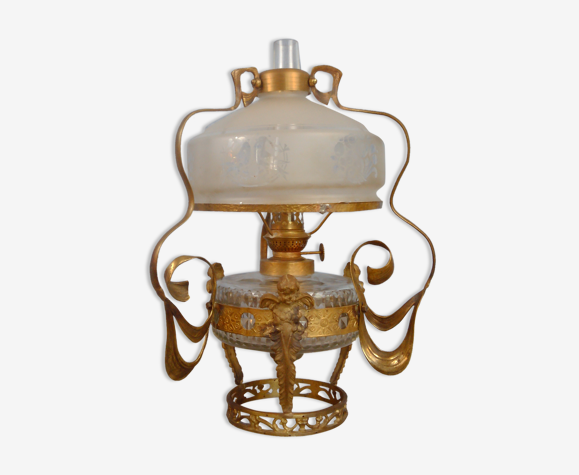 Art Nouveau kerosene lamp, 1895-1910 | Selency