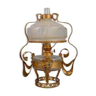 Art Nouveau kerosene lamp, 1895-1910