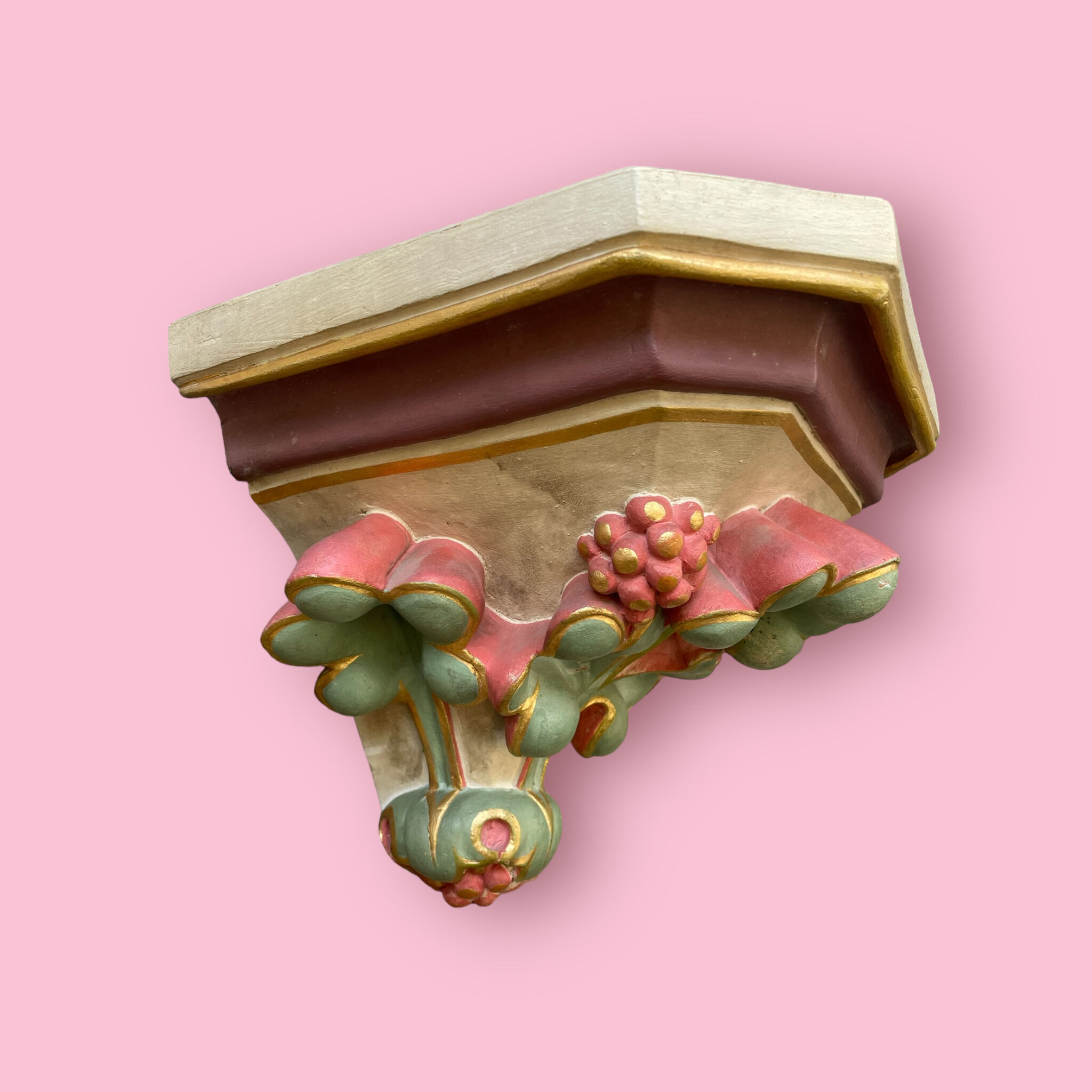 Polychrome plaster wall console