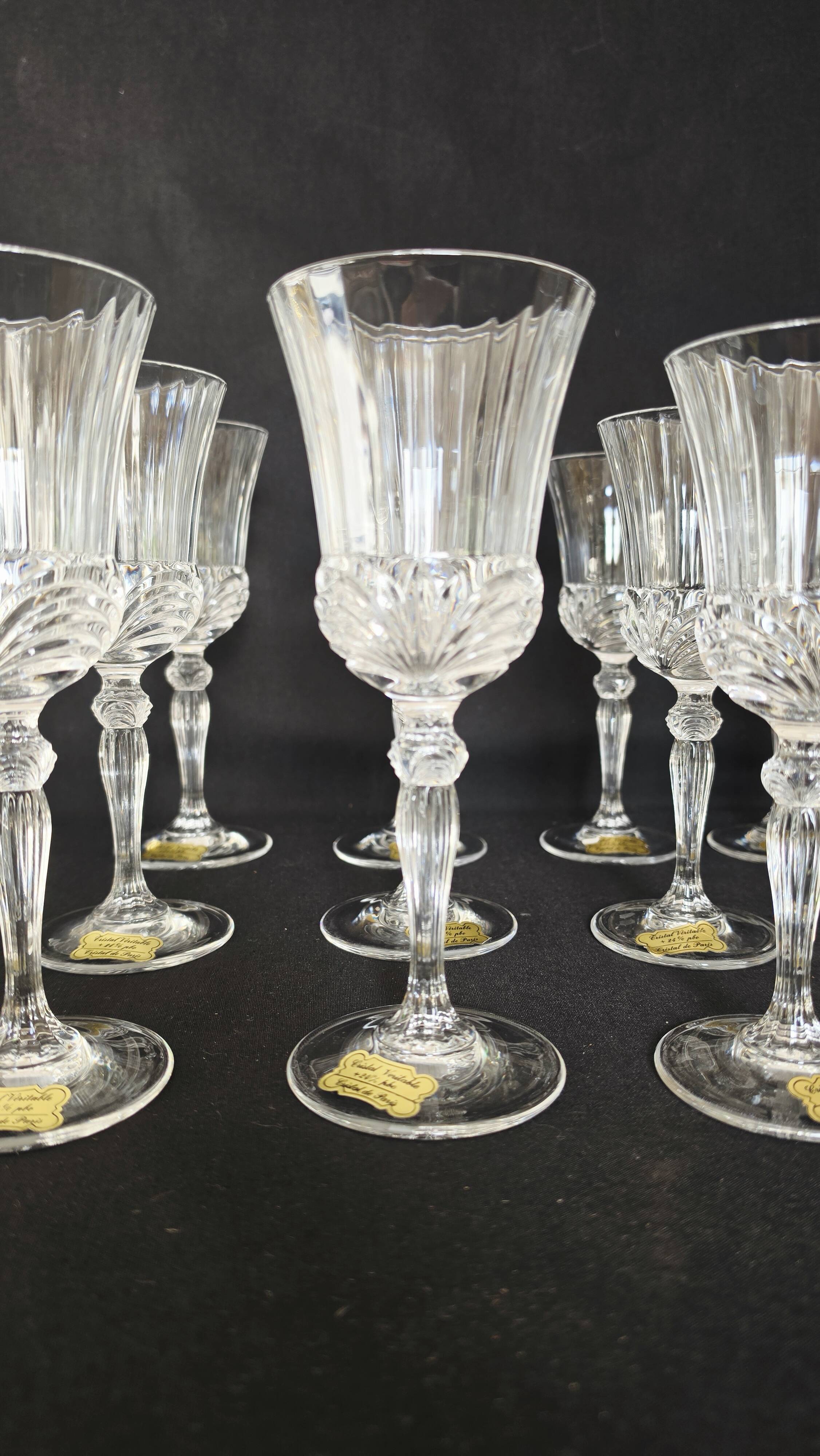 Lot exclusif de 18 verres authentiques en cristal de Lorraine Paris (+24 %