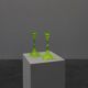 Pair Uranium or annagreen glass candlesticks by Vallerysthal & Portieux