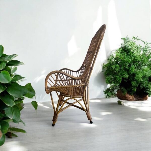 Chaise/siège monoplace/fauteuil vintage en osier