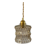 Suspension with vintage amber glass globe