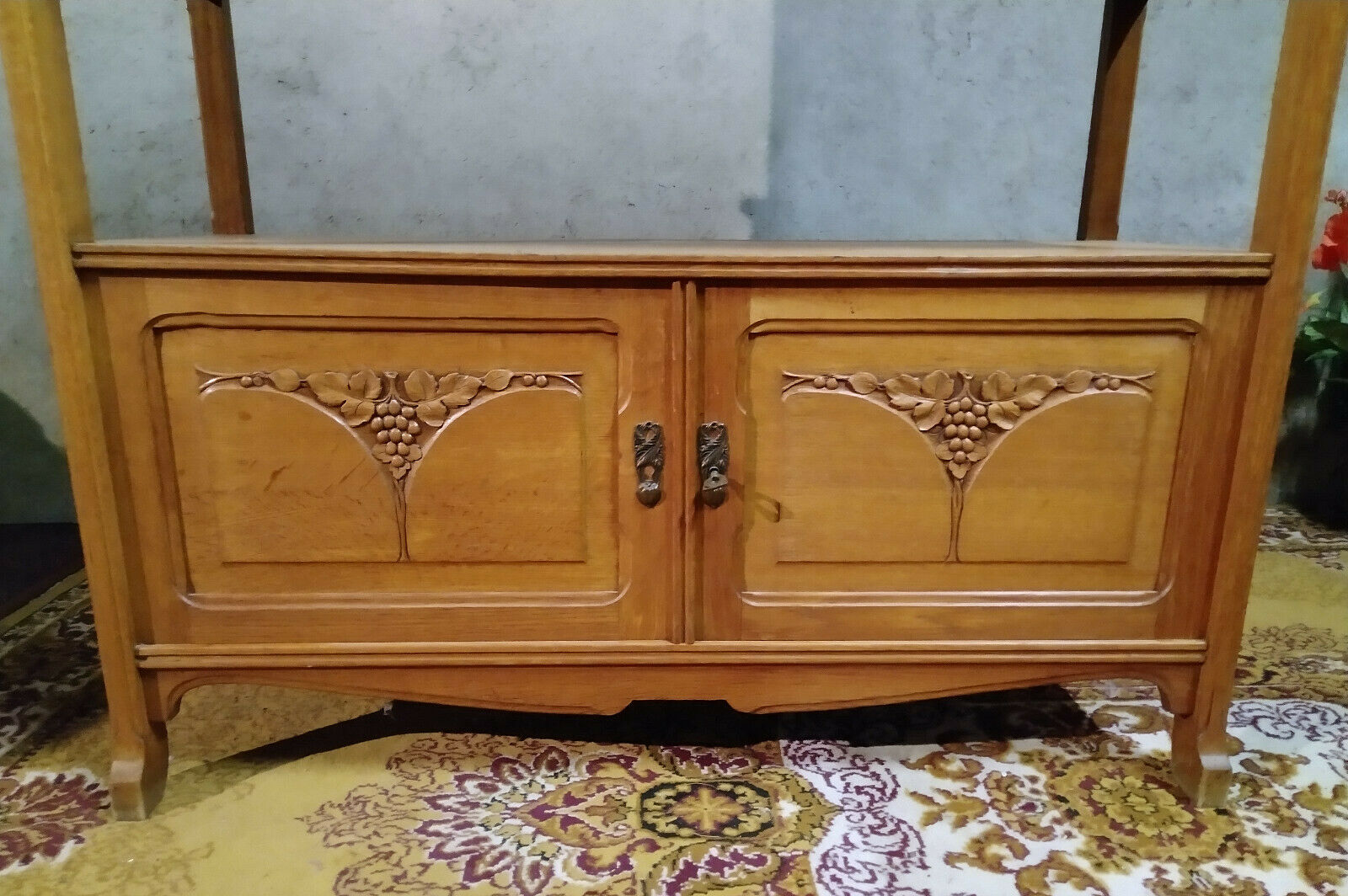 Art Nouveau oak dessert