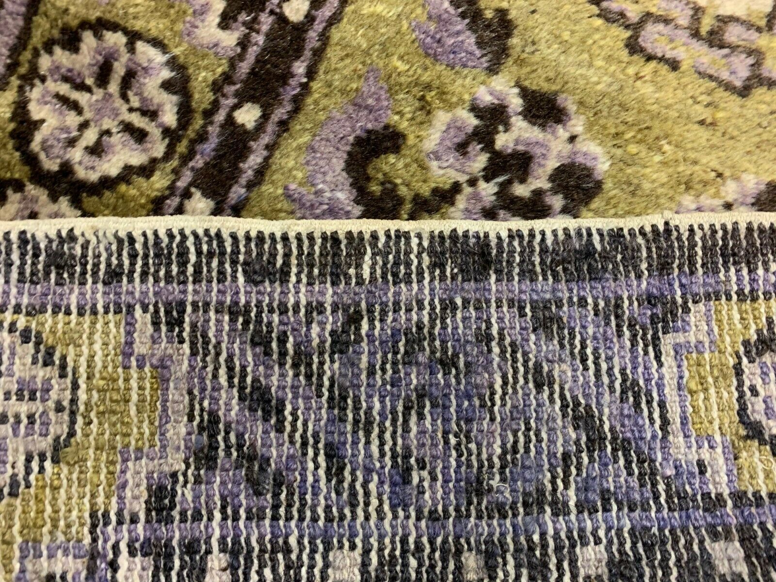 Antique Chinese Pao Tao Rug 145x68 cm, Wool, Gold and Brown