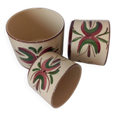 Vintage painted ceramic pot set