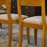 Set of 6 oak chairs by Gaston Poisson, 1940s