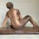 Statue la femme aux oiseaux signée art déco