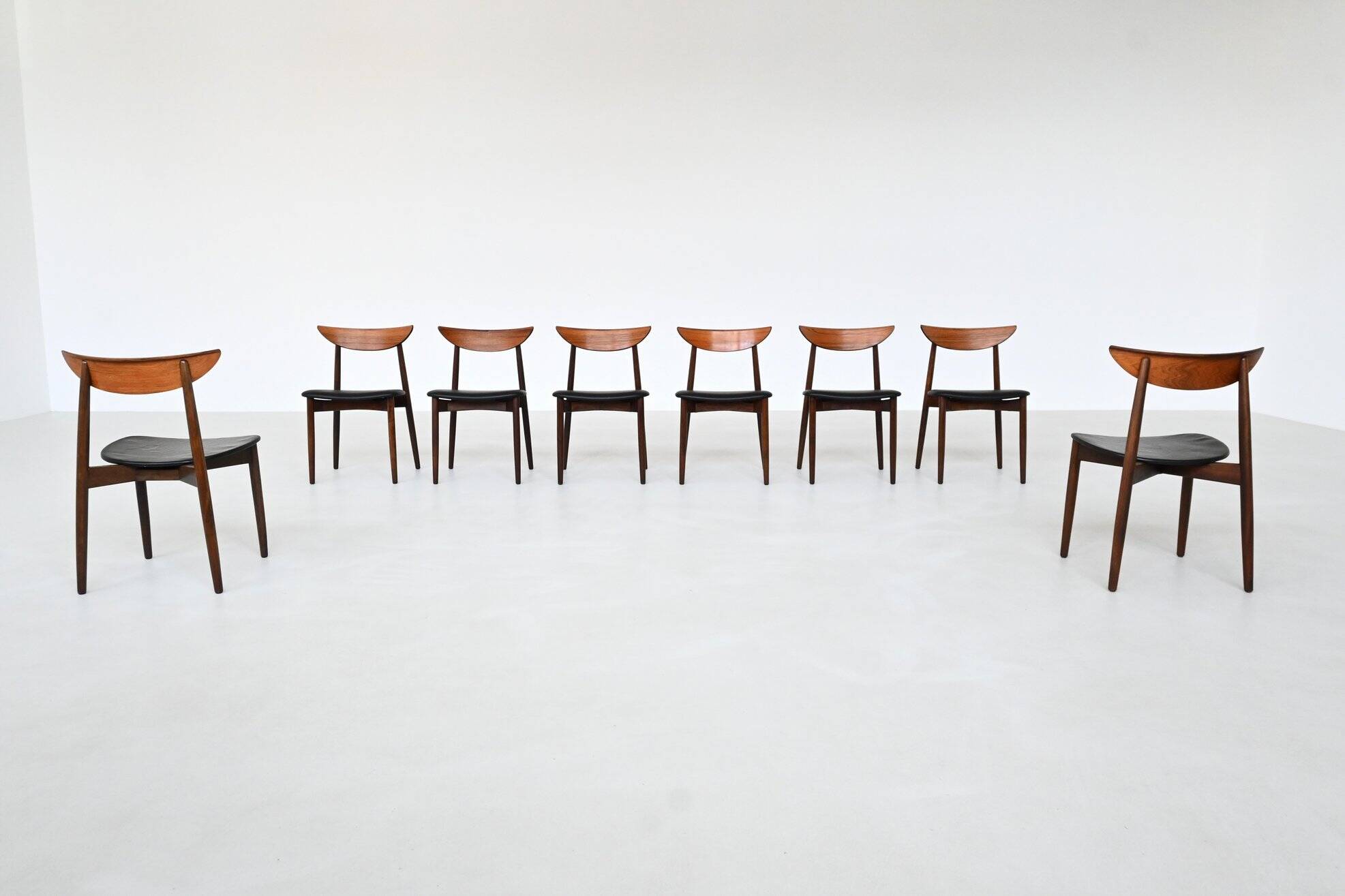 Harry Ostergaard set of eight dining chairs rosewood Randers Denmark 1960
