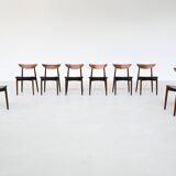 Harry Ostergaard set of eight dining chairs rosewood Randers Denmark 1960