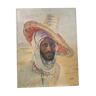 Homme arabe au chapeau - 1923 - tableau orientaliste - signé pp