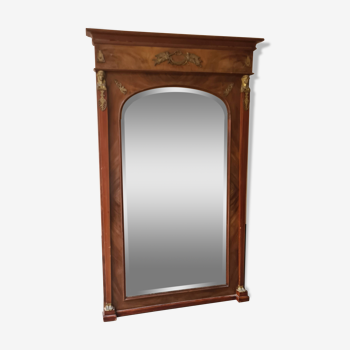 19th century Rmpire style mahogany trumeau mirror