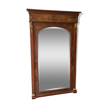 19th century Rmpire style mahogany trumeau mirror