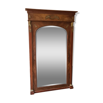 19th century Rmpire style mahogany trumeau mirror