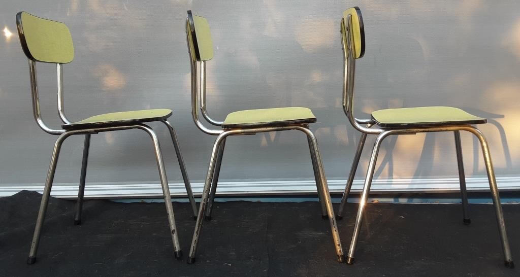 Trio yellow formica chairs
