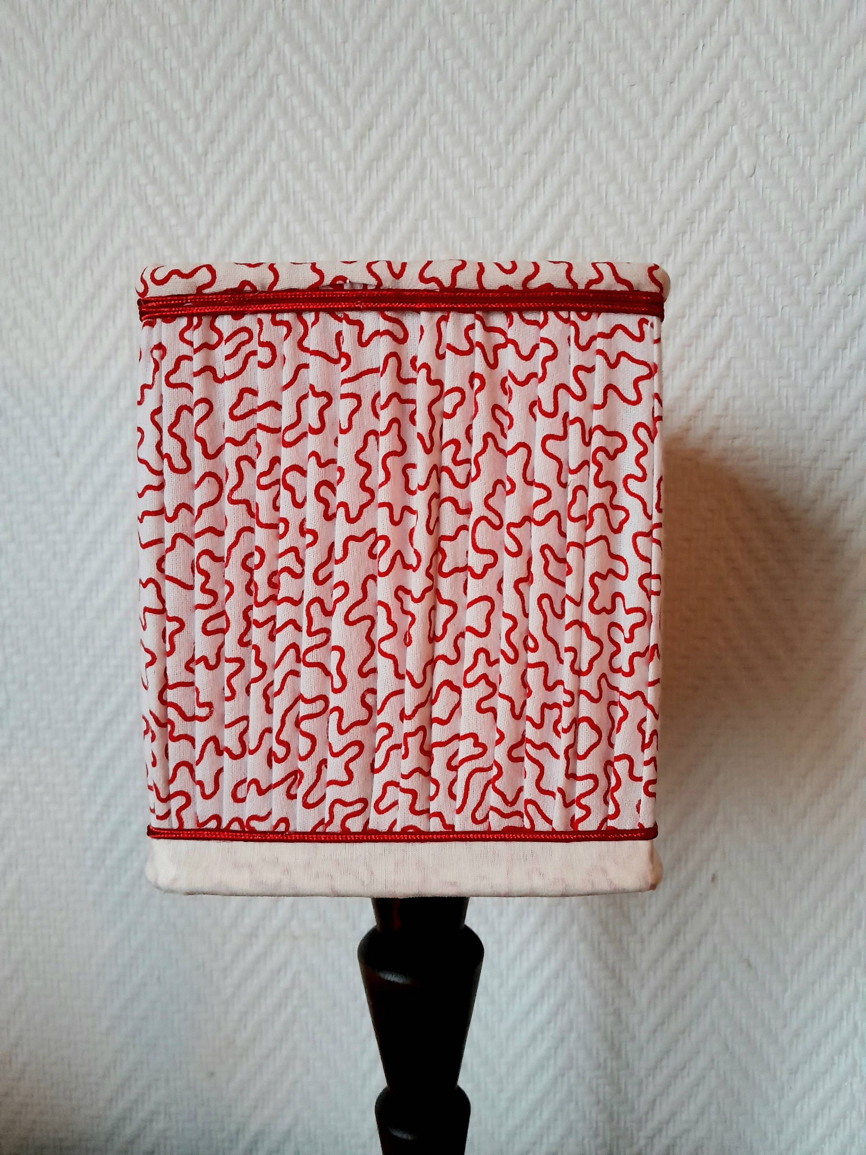 Art Deco wooden lamp and couture lampshade