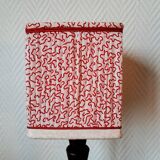 Art Deco wooden lamp and couture lampshade