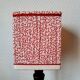 Lampe en bois art déco et abat-jour couture