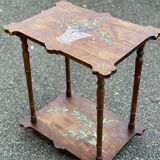 Japanese-style side table with double top flowers