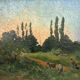 Large oil on canvas "Country Scene", signed L. Jouenne