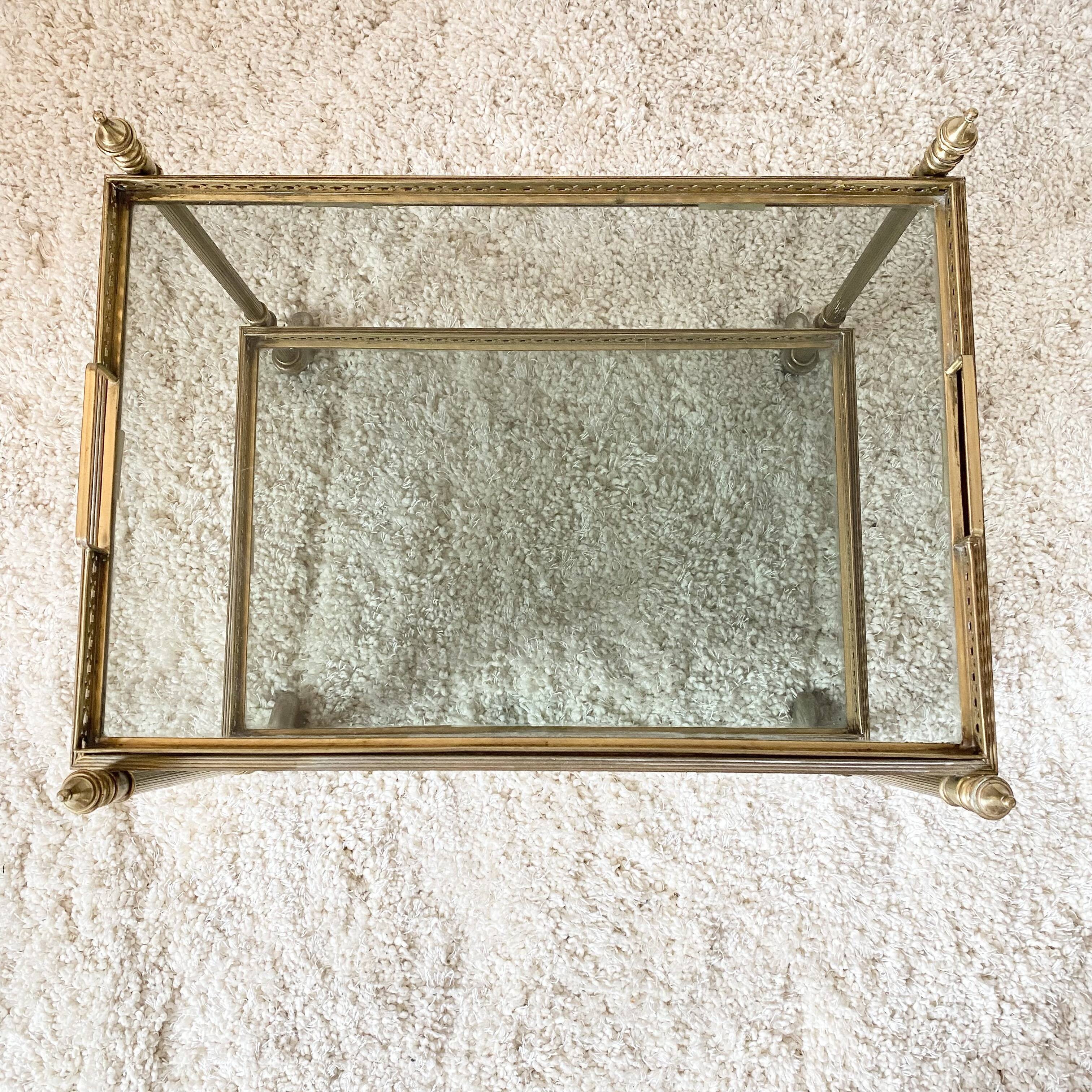 Brass and smoked glass dessert 60s