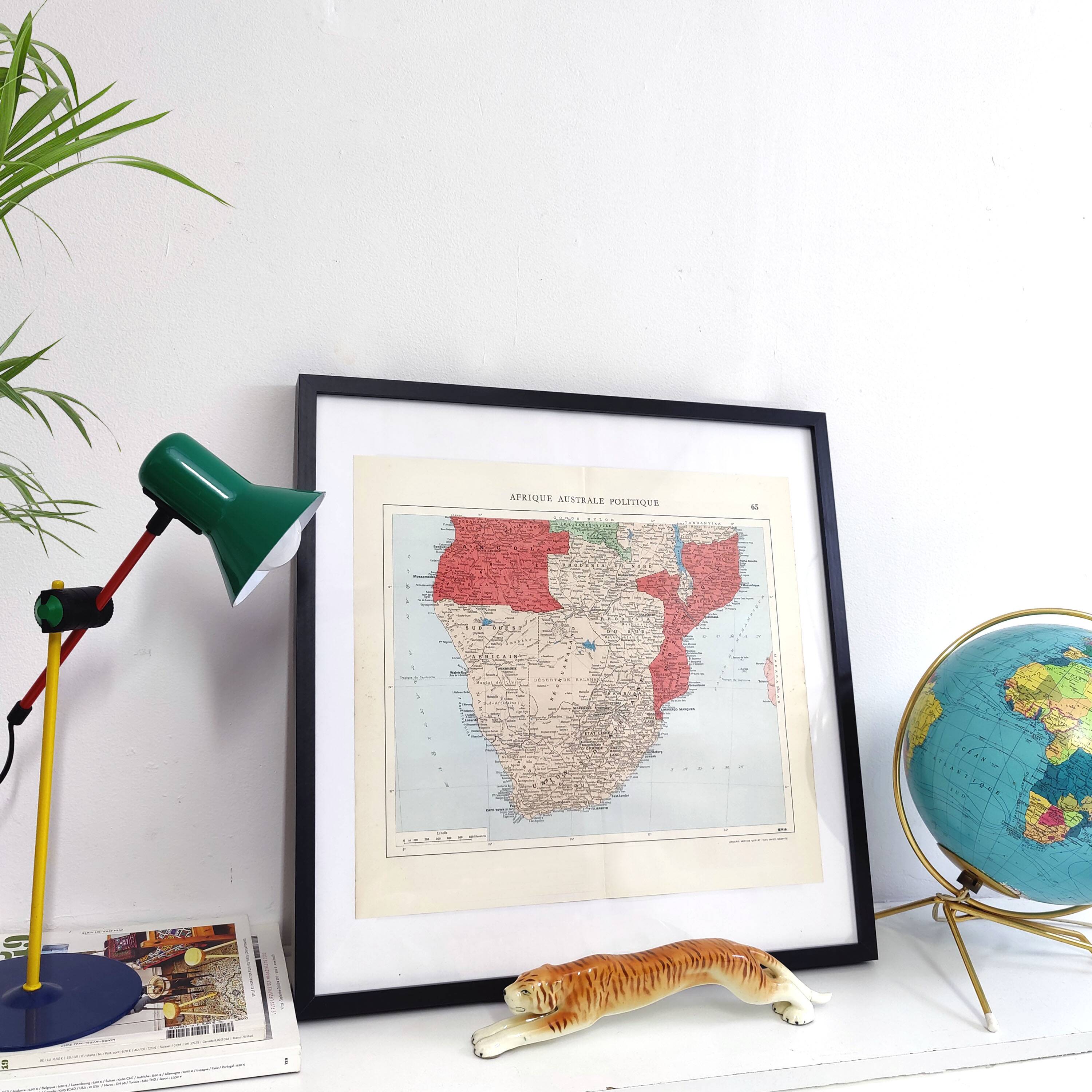 Vintage map of South Africa 38x43cm from 1950