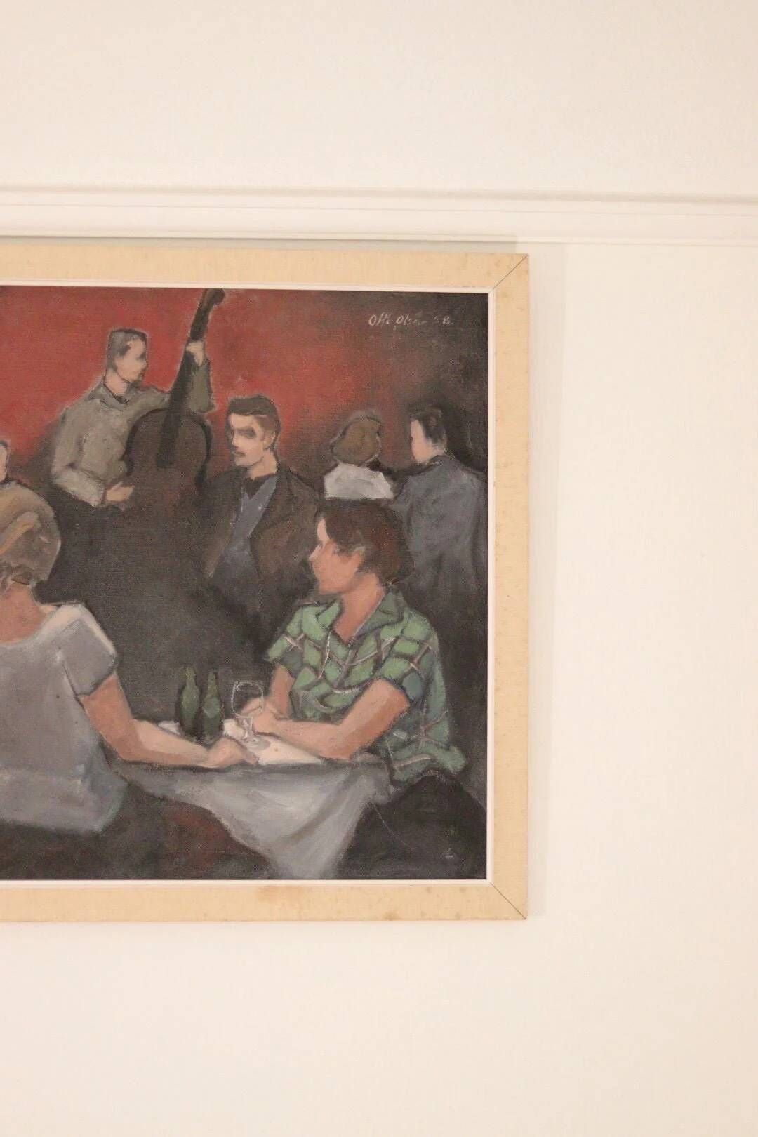 Huile sur toile norvégienne par Otto Olsen, 1958