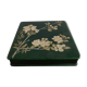 Old green lacquer box floral decoration