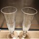 2 flûtes à champagne à pans coupés, fin 19è