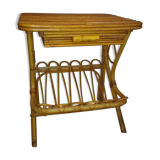 Magazine rack vintage rattan