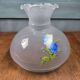 Vintage globe with blue flowers – Frosted glass lampshade in a romantic style