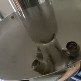 Art deco chandelier in chromed metal and glass 6 arms of lights