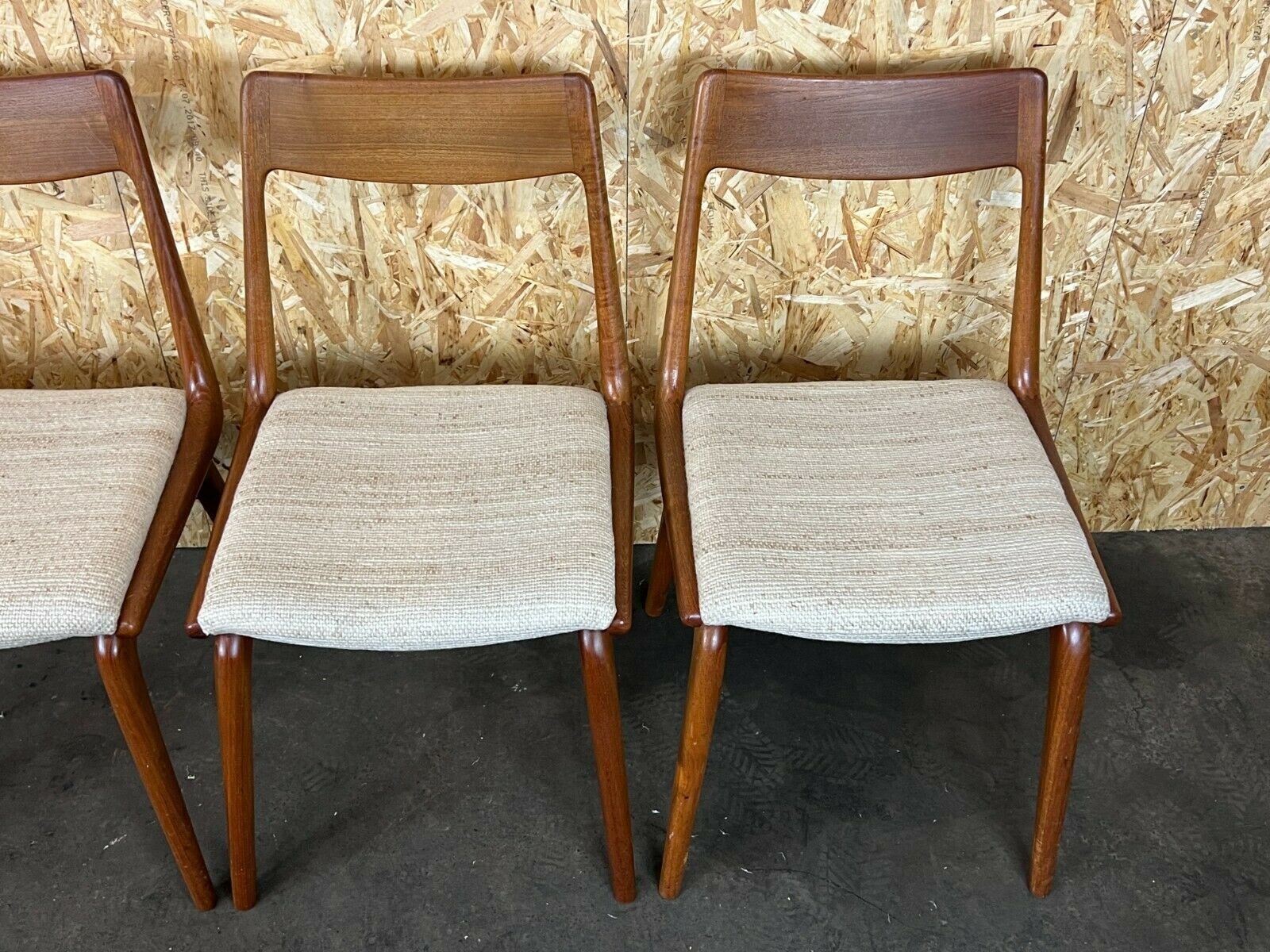 Set of 5 Boomerang chairs Alfred Christensen Slagelse Møbelværk teak 60s 70s