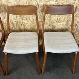 Set of 5 Boomerang chairs Alfred Christensen Slagelse Møbelværk teak 60s 70s
