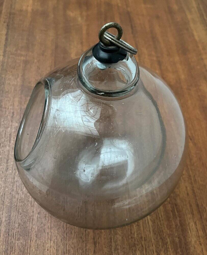 Mid-century glass hanging planter, 1960s