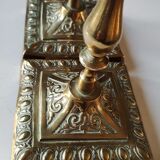 Paire de bougeoirs flambeaux antiques, style rocaille/baroque, XIXème