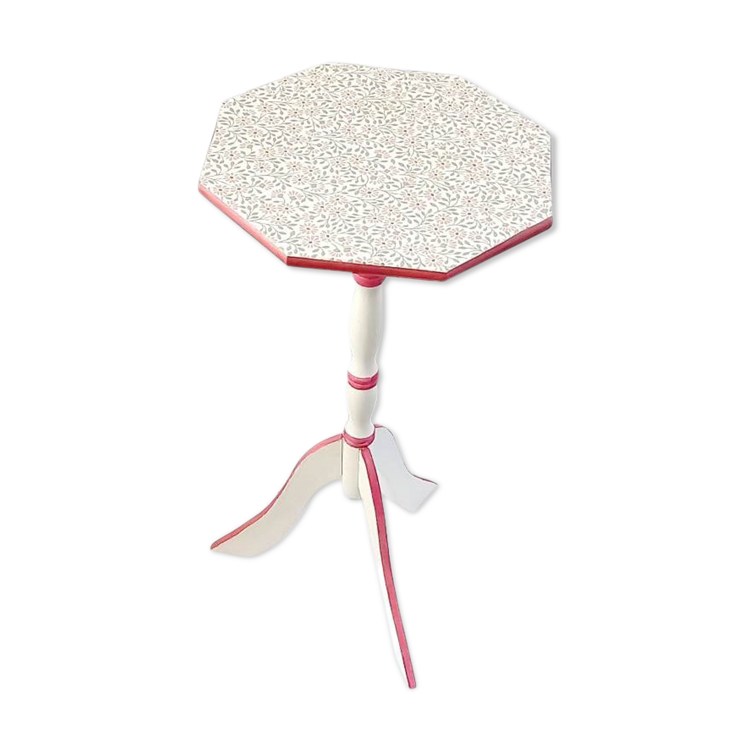 Vintage pedestal table restyled, antique pedestal table