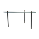 Vintage glass and black-painted brass side table