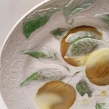 Decorative Plate Barbotine St Clément Made In France Vintage Orange Fruit Pattern